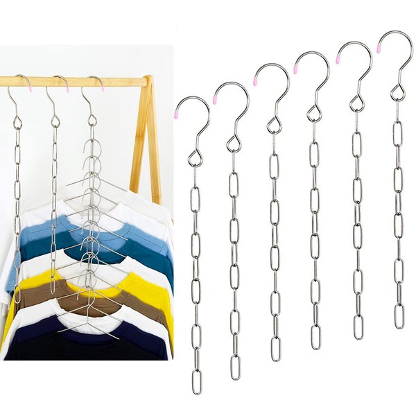 Clothes Hanger Chains,6Pcs Closet Hangers Organizer, Saving Space Clothes Hanger