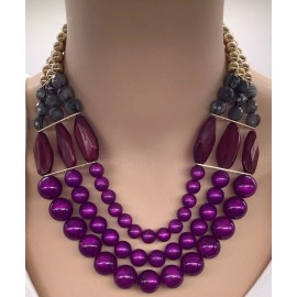 Chico's Chico’s Purple Multi Beaded Necklace NWTS