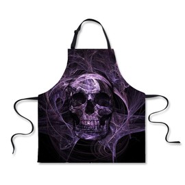 Boyouth Skull Apron Skull Pattern Digital Print Waterproof Bib Apron with Adjustable Neck Straps for Adults Women Men Skull 04 One Size, Skull 04