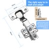 Pack of 4 Wardrobe Hinges, Soft Close Hinges for Cupboard