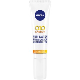 NIVEA Q10 Anti-Falten Augenpflege, Augencreme mit Q10, Vitamin C und E mildert Krähenfüße, Feuchtigkeitscreme für die Augenpartie, Q10 Energy Anti-Falten Erfrischende Augenpflege (15 ml)