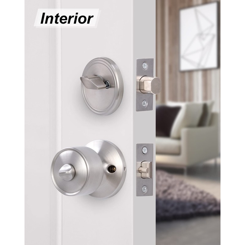 Lanwandeng 3 Sets Keyed Alike Entry Door Knobs and Single