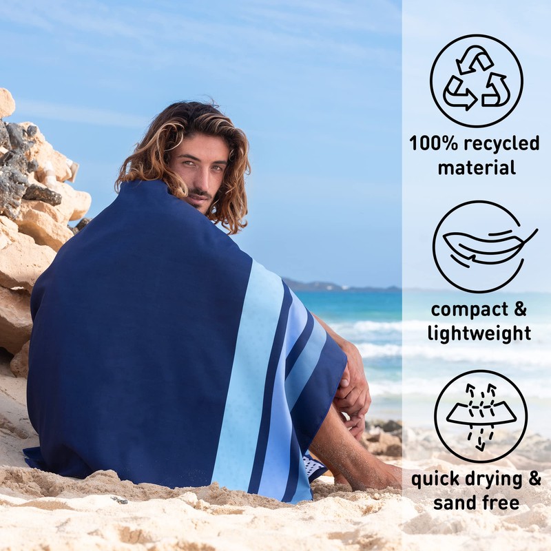 Fit-Flip Beach towel - large microfibre towel - lightweight, compact