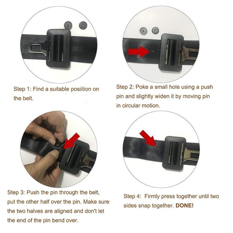 Y-Axis Seat Belt Button Buckle Clip Stop - Universal Fit