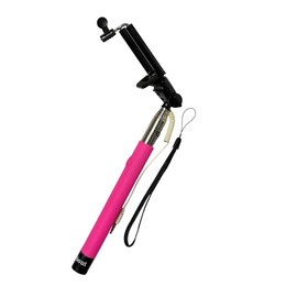 Smartphone selfie stick, just plug it into the earphone jack. (One-touch selfie stick/pink)