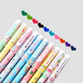 EUGU 5 Unicorn Gel Pens and 5 Flamingo Gel Pens,Cute Korean Stationery for Girls,0.5mm Fine Point Pen,10 Ink Color