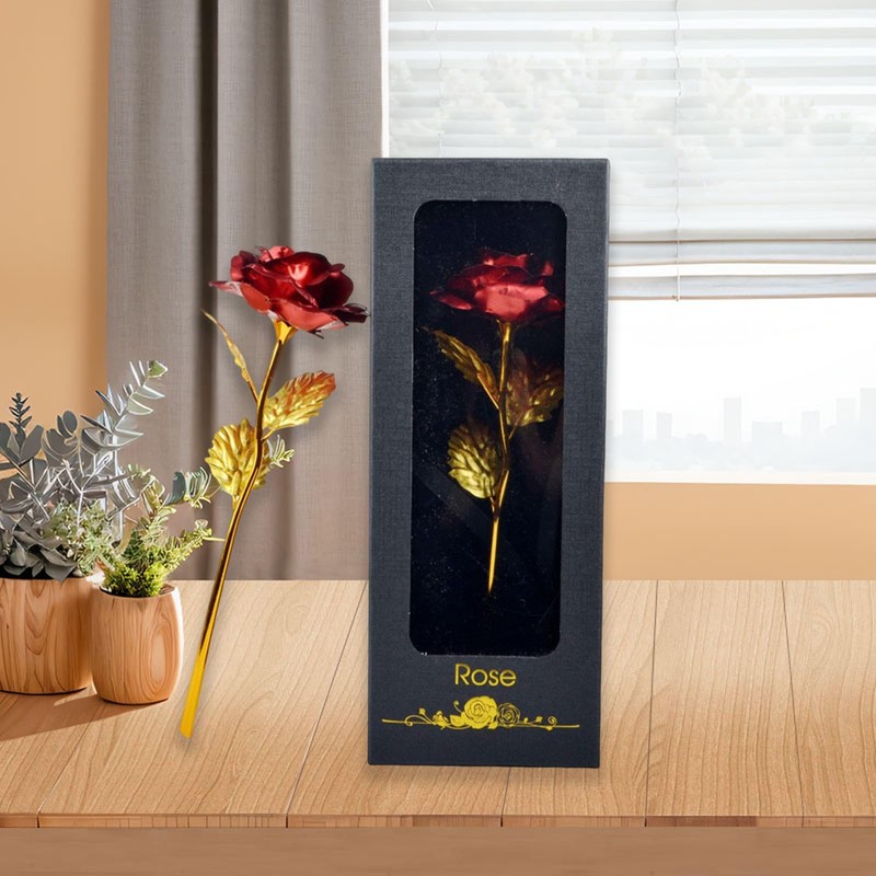 Forever Rose Gold Rose, Glitter Roses with Gift Box, Romantic