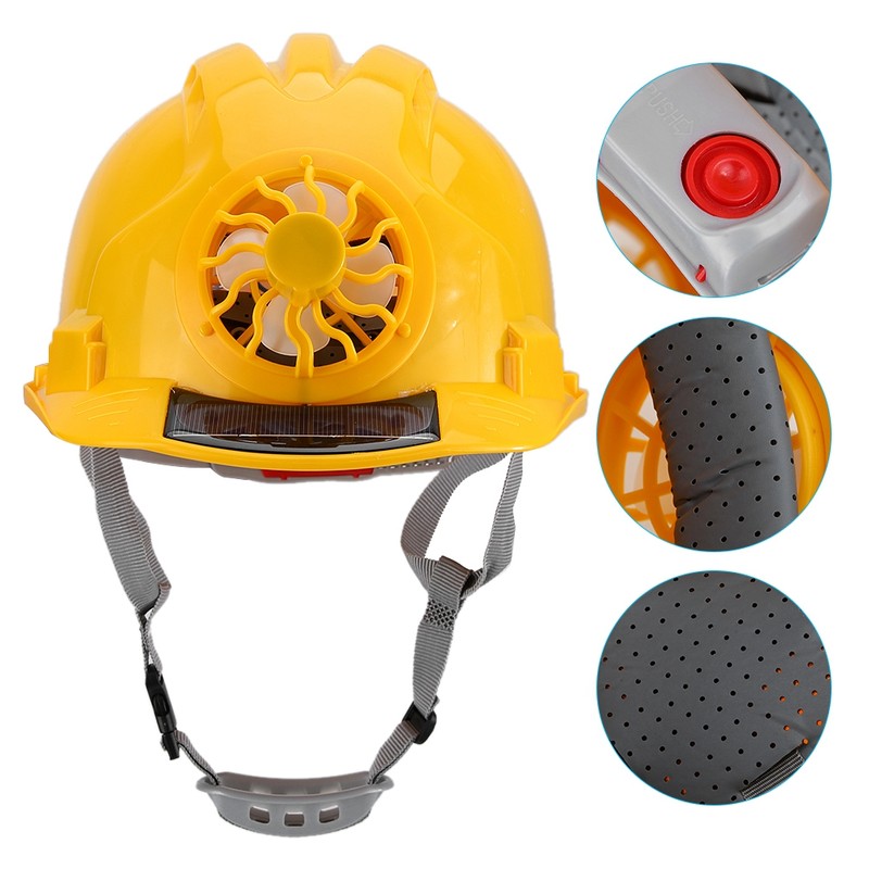 Outdoor Safety Helmet with Solar Power Fan Working Hat Construction