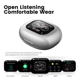 Wireless Open Ear Earbuds 70hrs Bluetooth 5.4 Ear buds Sport, Multi-functional Headphones 2025 New Intelligent Touch Screen Ultra Comfy Over Ear Earbuds with Earhooks, IPX5 Waterproof for Exercise