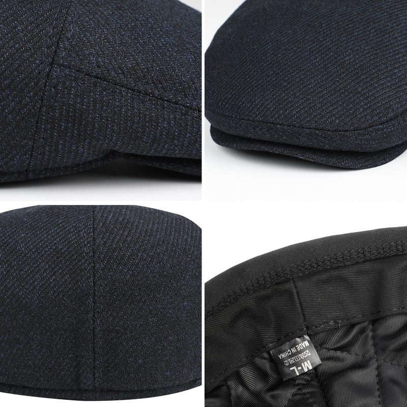 Wantonfy Men's Beret Cap Flat Cap Barret Flat Cap Newsboy