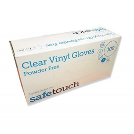 SafeTouch 50000013 Powder Free Clear Vinyl Gloves, X-Large (Pack of 100)