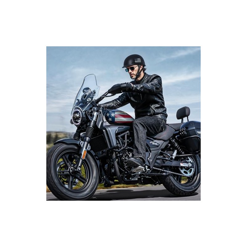 TRIANGLE Half Shell Helmet Motorcycle for Adults Men German Style