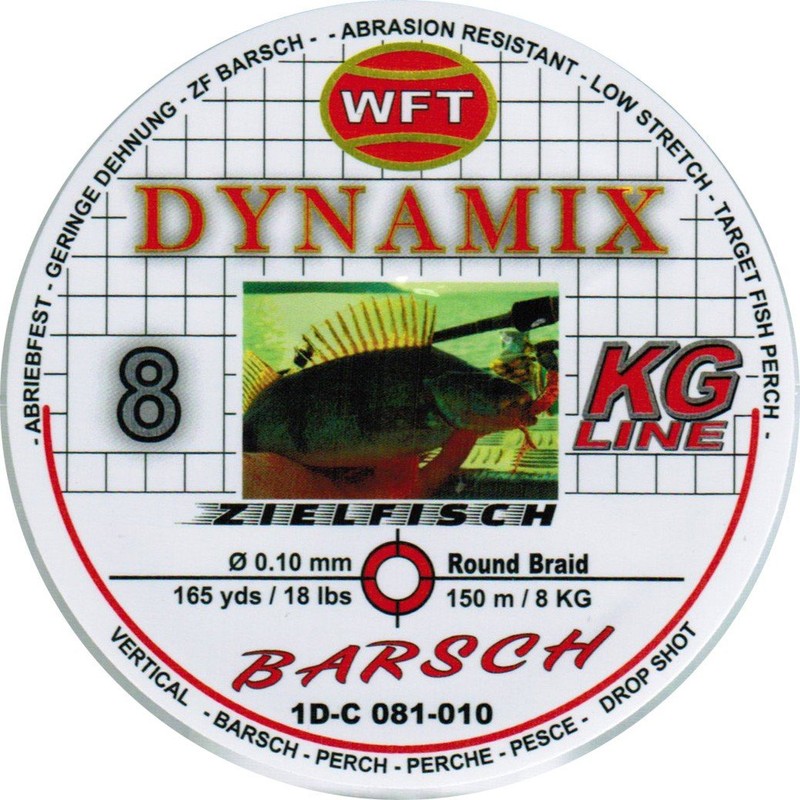 WFT Round Dynamix Perch Red 150 m, Braided Line for