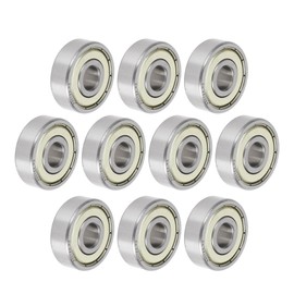 ACROPIX 6301ZZ Deep Groove Ball Bearings P0 12x37x12mm Lubricated Bearings Double Metal Seal Silver Tone Scooter Skateboard Wheel - Pack of 10