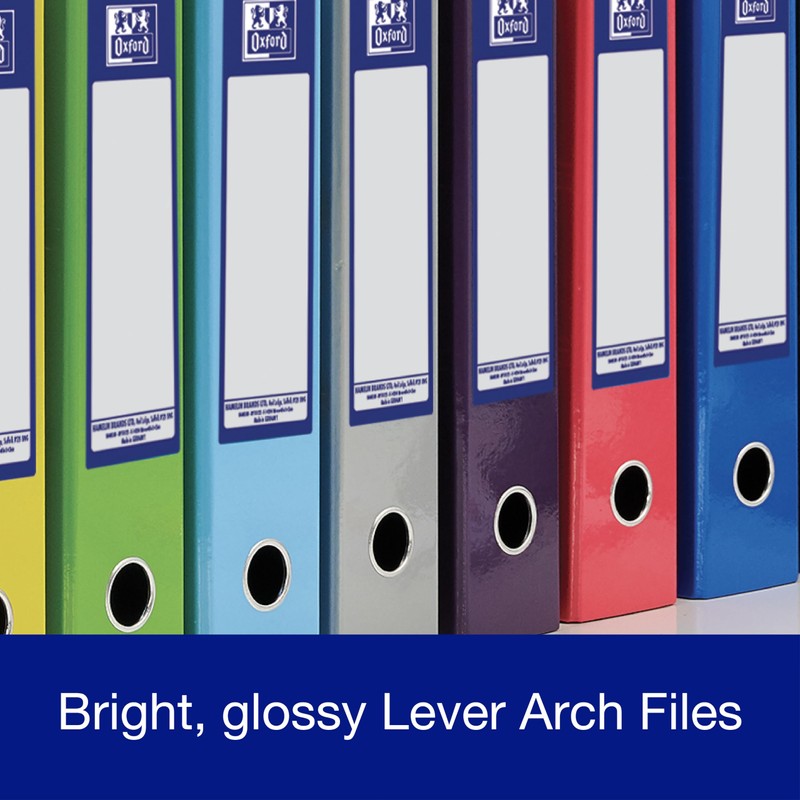 Oxford Premium A4 Lever Arch File, Silver Single Folder, Heavy