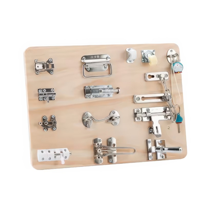 Montessori Unlock Door Latch Toy – Handmade Sensory Board Parts