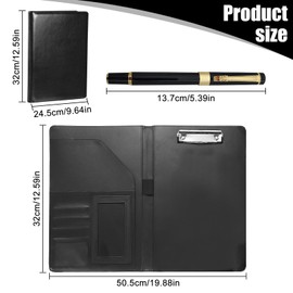 CZAYEFNH Leather Portfolio Folder，Portfolio Organizer Binder,All-in-One Padfolio with Business Card Holder,Ideal for Interviews,Resumes,and Conference Documents,Writing Pad with Premium PU Leather