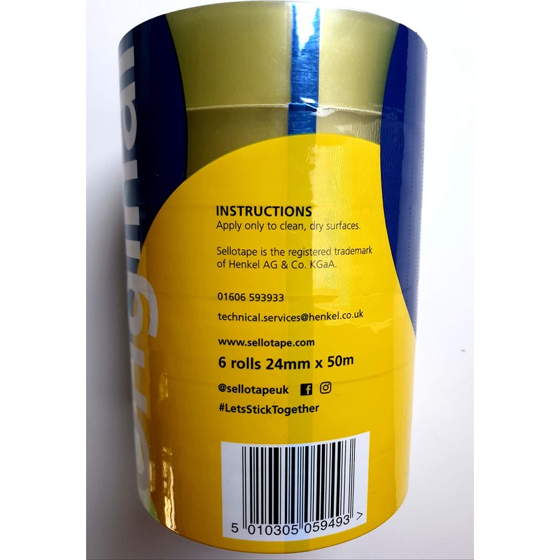 Sellotape Original Golden Tape Roll Non-static Easy-tear Retail Pack 24mmx50m