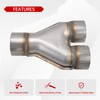 FGJQEFG T409 Stainless Steel Y Pipe 3'' Inch ID Single