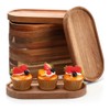 Kionuicno 6 Pcs Wood Tray,Oval Serving Wooden Tray,10" Small Wood