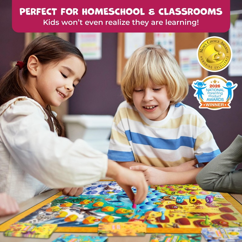 Number Hunter Math Board Game – Addition & Subtraction Adventure