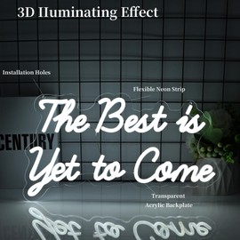 Ebdobgbs The Best is Yet to Come Neon Sign Led Neon Lights Neon Signs for Wall Decor Light Up Sign for Birthday Party Club Gift