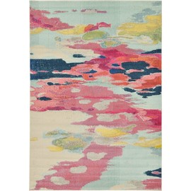 Unique Loom Estrella Collection Modern Abstract Pink Area Rug (7' 0 x 10' 0)