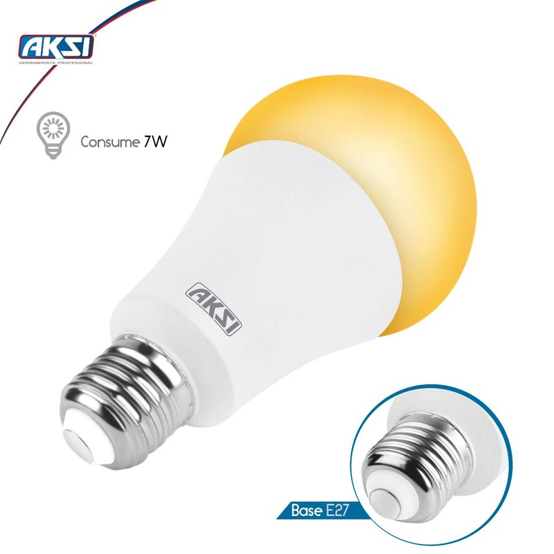 FOCO LED AKSI A19 REPELENTE DE MOSQUITO, Consume 7W, LUZ