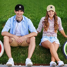 ASVEL Gorra de béisbol,Sombrero para el Sol,2 PCS Gorra Ajustable con R Logo Bordad, Gorra Deportiva Unsex, para Correr y Actividades al Aire Libre