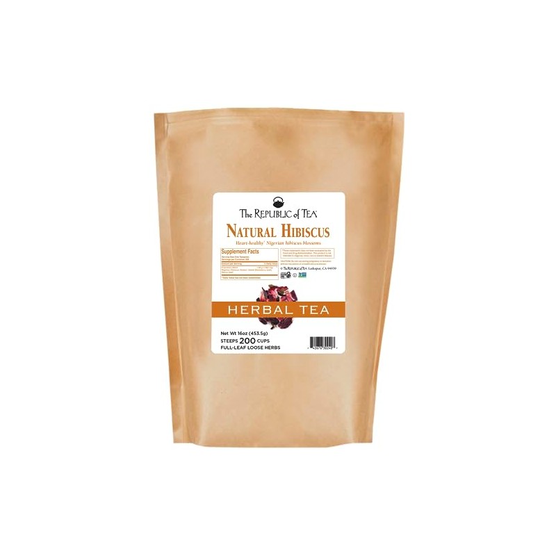 The Republic of Tea Natural Hibiscus Full-Leaf Tea, 1 Pound