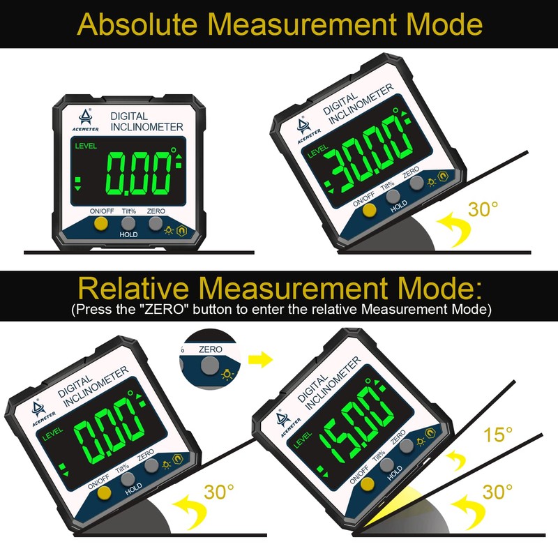 Magnetic Digital Angle Finder Protractor Inclinometer- Digital Inclinometer -Fast &
