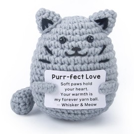 Romantic Gift for Boyfriends, Girlfriends and Fun - Ideal "Love You" Present for Couples, Husbands, Wife on Birthday, Anniversary, Valentine's Day and Christmas,Crocheted Adorable Cat (Romantic Gift)