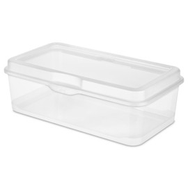 Sterilite 12-Pack FlipTop Stackable Rectangular Storage Bin with Hinging Lid, Clear