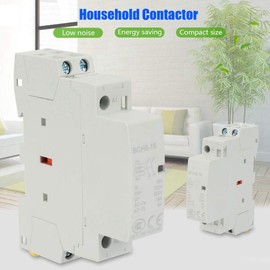 2P 16A 220V/230V 2NO 50/60HZ DIN Rail Household AC Contactor, Normal Way Open Universal Circuit Control DIN Rail Bracket