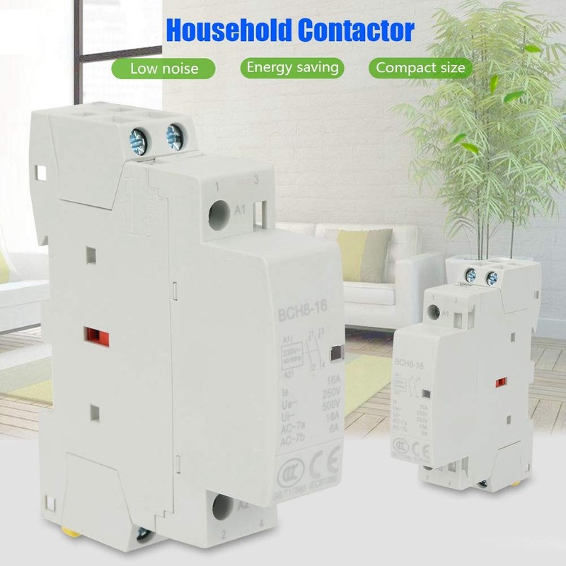 2P 16A 220V/230V 2NO 50/60HZ DIN Rail Household AC Contactor,