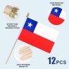 HSQCEZ 12Pcs Small Chile Flags on Wooden Stick Mini Chilean