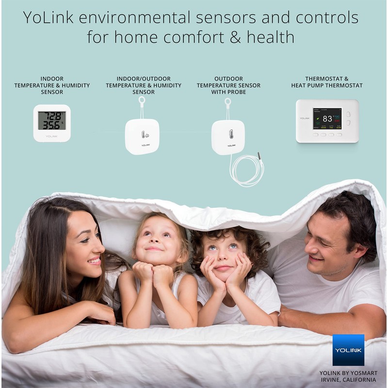 YoLink Smart Thermostat, Now Heat Pump Compatible, Android & iOS