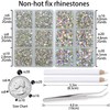 LPBeads 6000 Pieces Clear AB Non Hotfix Rhinestones 6 Sizes