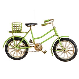 C&F Home Metal Red and Green Bicycle with Basket Christmas Xmas Ornament Set of 2 Red