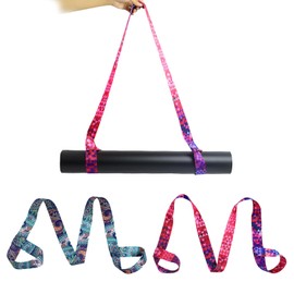 JUGCUT 2Pcs Adjustable Yoga Mat Carrying Strap, Multicolor Yoga Mat Strap Carry, Multi-Purpose Non-Slip Yoga Mat Carrier Strap Elastic Belt Holder Strap Fitness Exercise Straps for All Mat Sizes