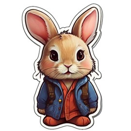 3pcs Rabbit Stickers 3in - Cute Animal Stickers for Teens Waterproof Kawaii Vinyl Aesthetic Stickers, Cute Rabbit Decals for Phones, Laptop Water Bottles, Computer Stickers for Boys Girls (Rabbit 3)