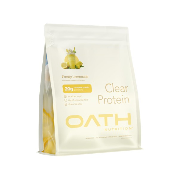 Oath Nutrition Clear Whey Isolate Protein Powder, Frosty Lemonade, 20g