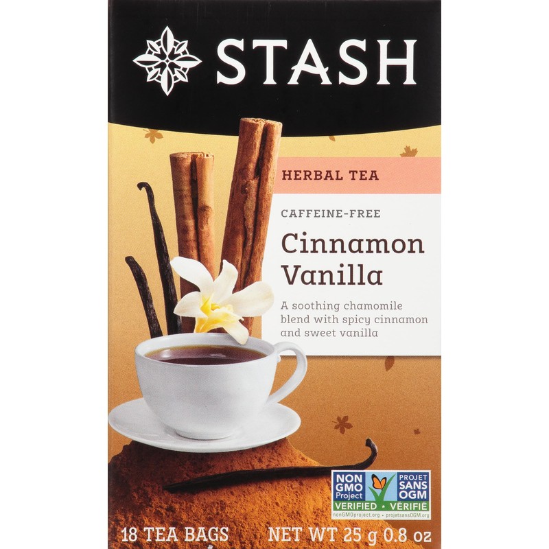 Stash Tea Premium Caffeine Free Herbal Tea, Cinnamon Vanilla, 18
