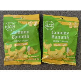 NICE! X 2 Gummy BANANA Peelable Candy 2.82 oz  Fresh Delivery TIK TOK Fabulous!