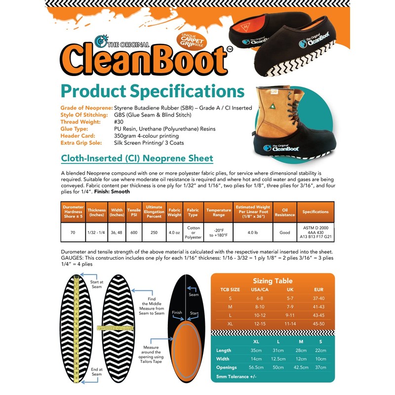 The Original Clean Boot, Washable, Reusable, Neoprene Overshoes Boot Cover