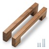 Evionlin Walnut Square 5 in 6 pcs Wooden Drawer Pulls