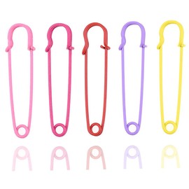 HugeDE 10 Pcs Large Sturdy Safety Pins, Metal Crafts, Jewelry Making, Multicolor