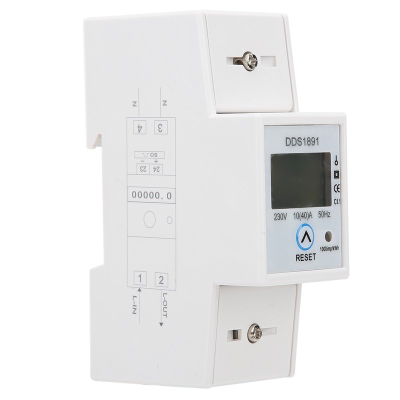 Single Phase Din Rail Energy Meter Electricity Power 50Hz LCD