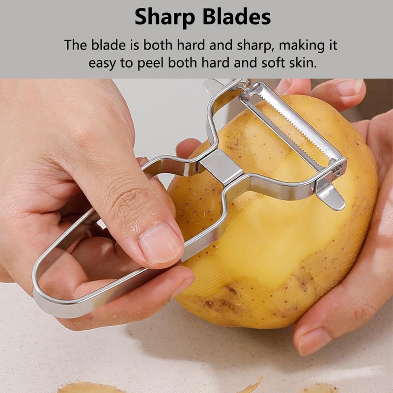 2Pcs Kitchen Speed Peeler, Stainless Steel Y-Shaped Potato/Vegetable/Fruit Peeler with
