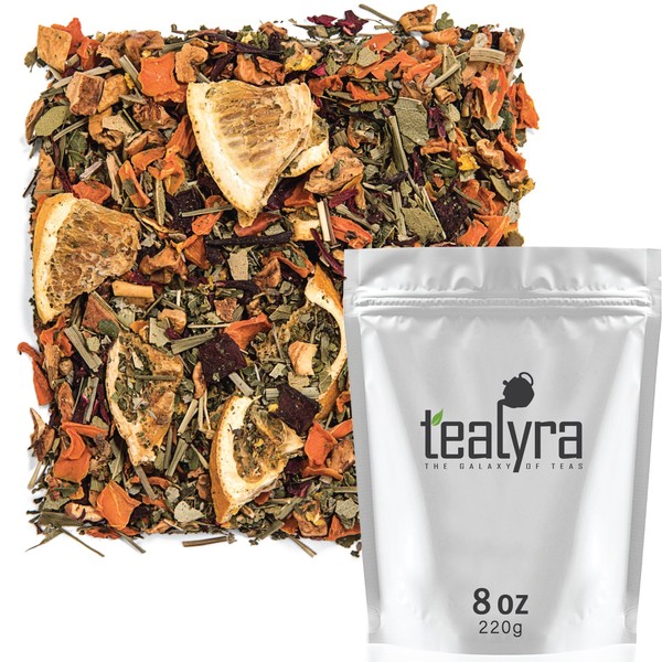 Tealyra - Orange Lemonade - Hibiscus - Eucalyptus - Lemongrass - Herbal Fruity Loose Leaf Tea Blend - Vitamins Rich - Boost Immune System- 100% Natural – Hot and Iced - Caffeine-Free - 220g (8-ounce)